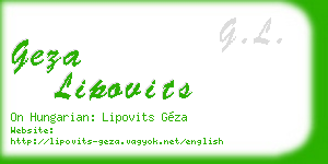 geza lipovits business card