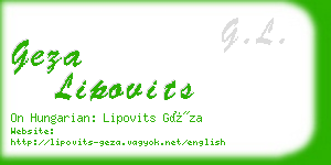 geza lipovits business card
